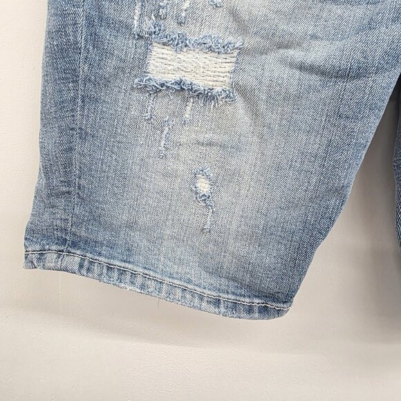 BKE Mens Alec Jean Shorts Size 31 Medium Wash Distressed Stretch Denim Jorts - Picture 3 of 13